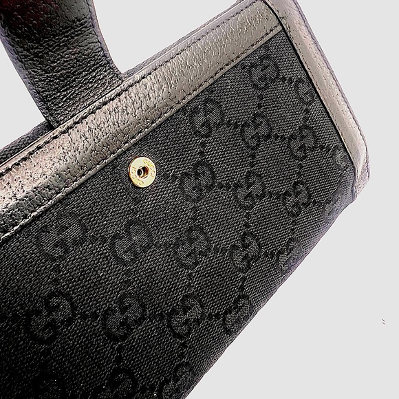 Authentic GUCCI Black Monogram Canvas x Leather Long Wallet - Picture 5 of 9